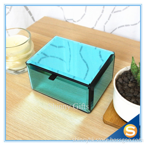 Wedding Gifts Custom Design Blue Glass Jewellery box